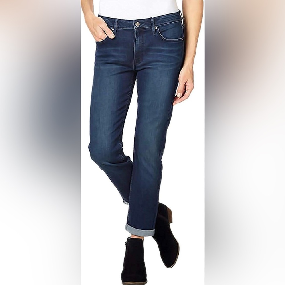 Calvin Klein Slim Boyfriend Dark Denim Blue Jean Size 2 EUC
